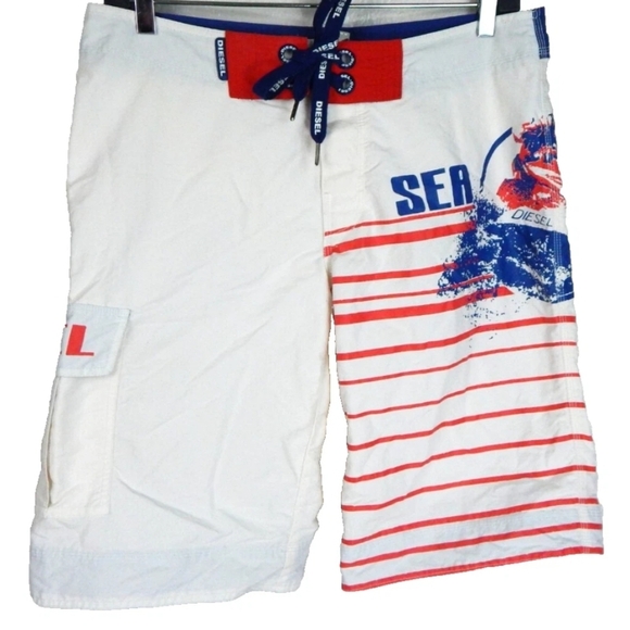 Diesel Y2K Graphic Swim Trunks - Picture 1 of 4